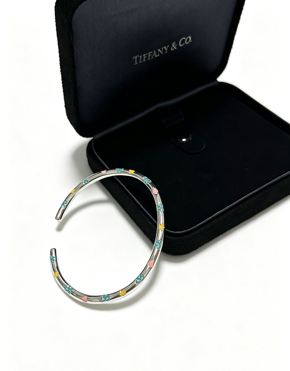 Signature Motif Bangle in Silver-Tone front product view
