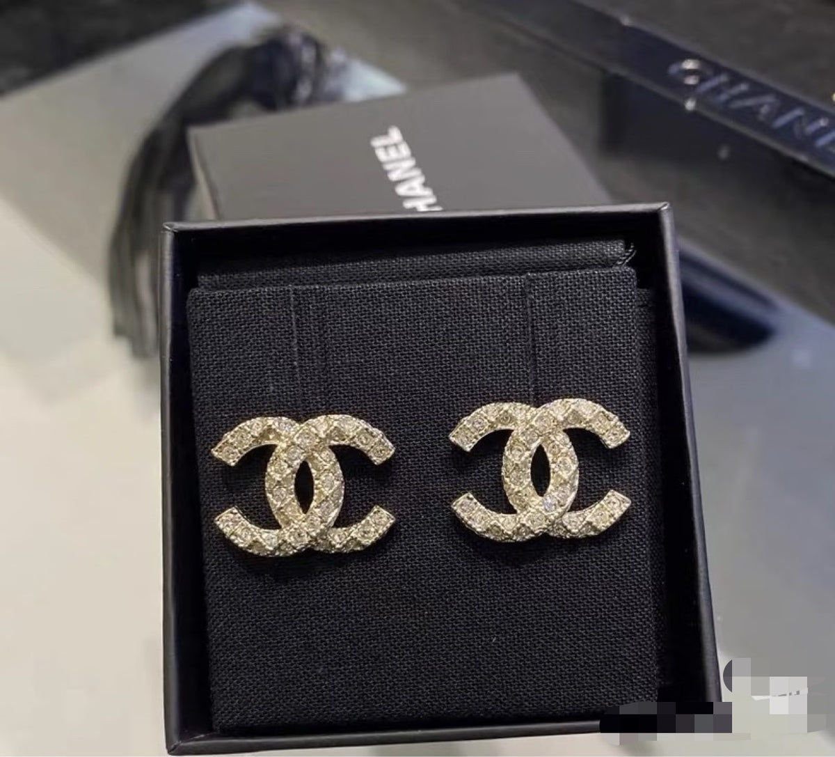 Signature Emblem Stud Earrings in Silver-Tone – Design 027 front product view