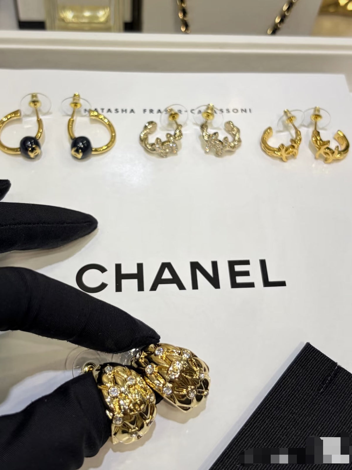 Signature Emblem Stud Earrings in Gold-Tone – Design 072 styled product view