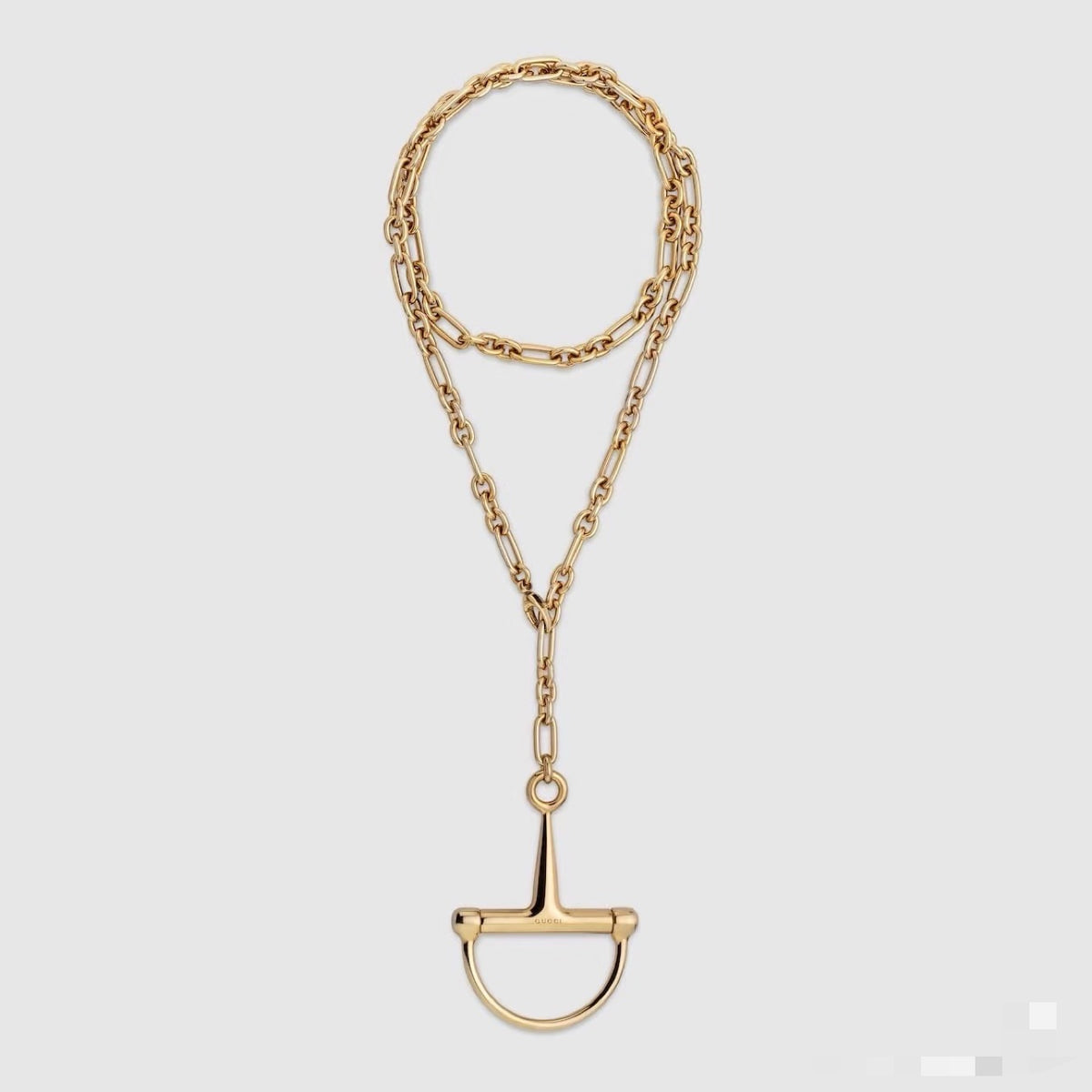 Double-G Emblem Pendant Necklace in Gold-Tone – Design 019 main product view