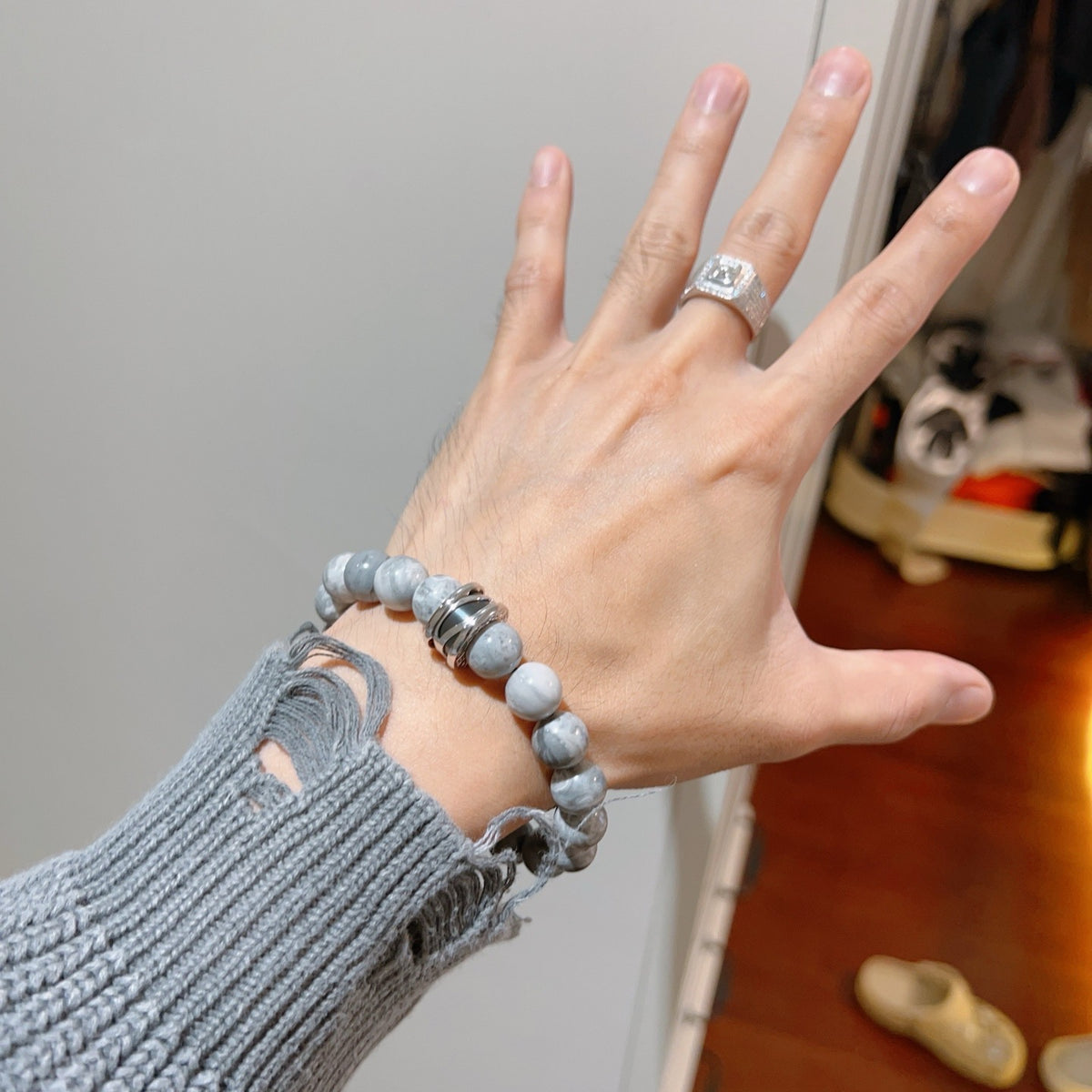 Geometric Emblem Statement Ring in Polished Metal-Tone – Design 138 main product view