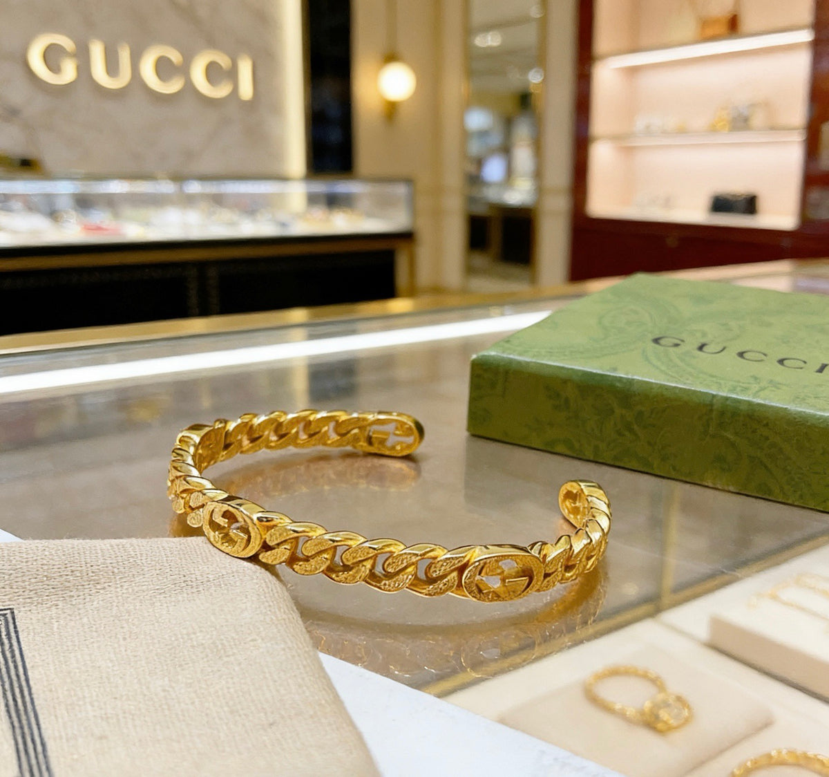 Double-G Emblem Bangle in Rose-Gold-Tone main product view