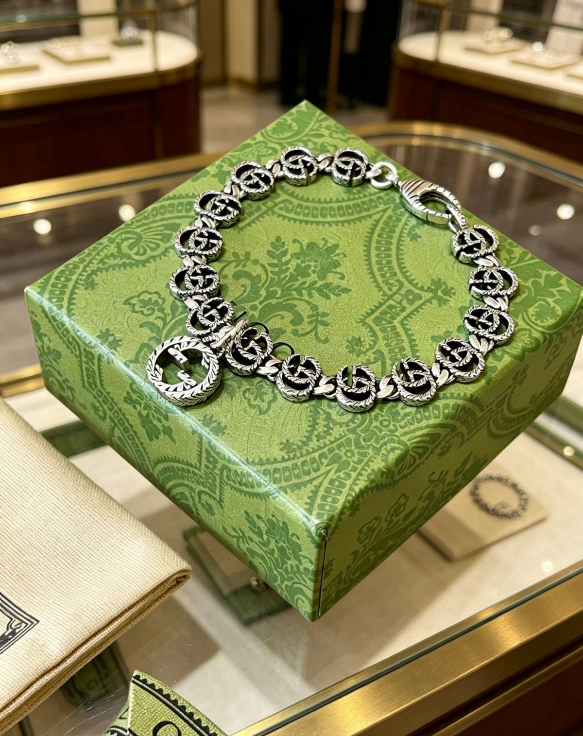 Geometric Emblem Bracelet in Polished Metal-Tone – Design 115 styled product view