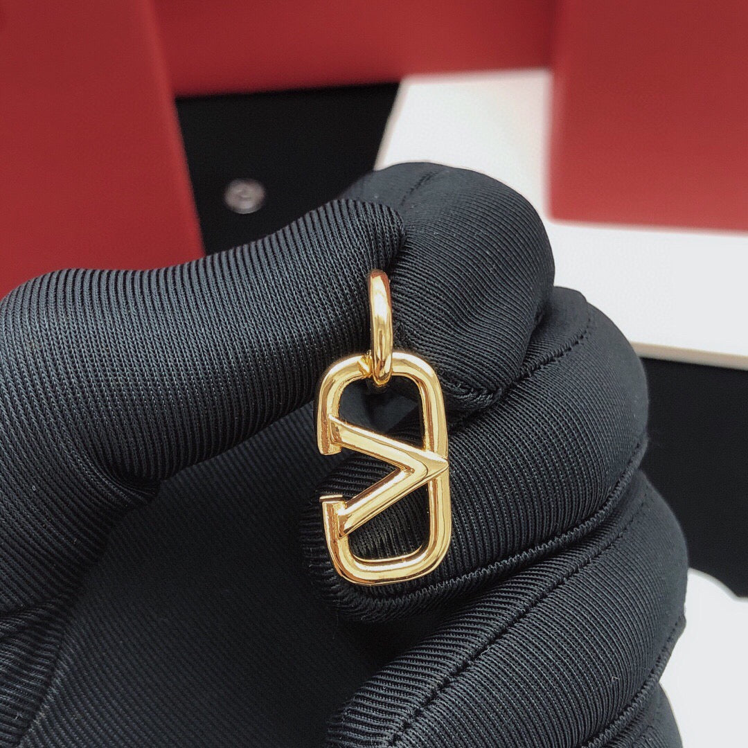 Signature Emblem Drop Earrings in Gold-Tone – Design 07 front view