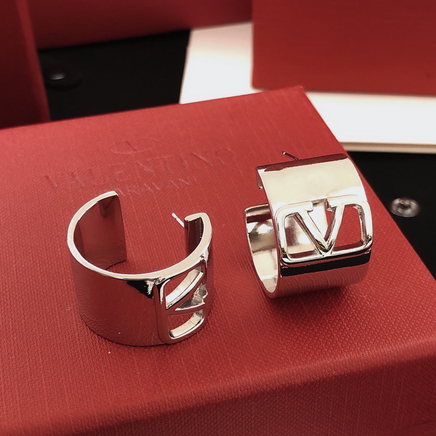 Signature Emblem Drop Earrings in Gold-Tone – Design 06 detail view