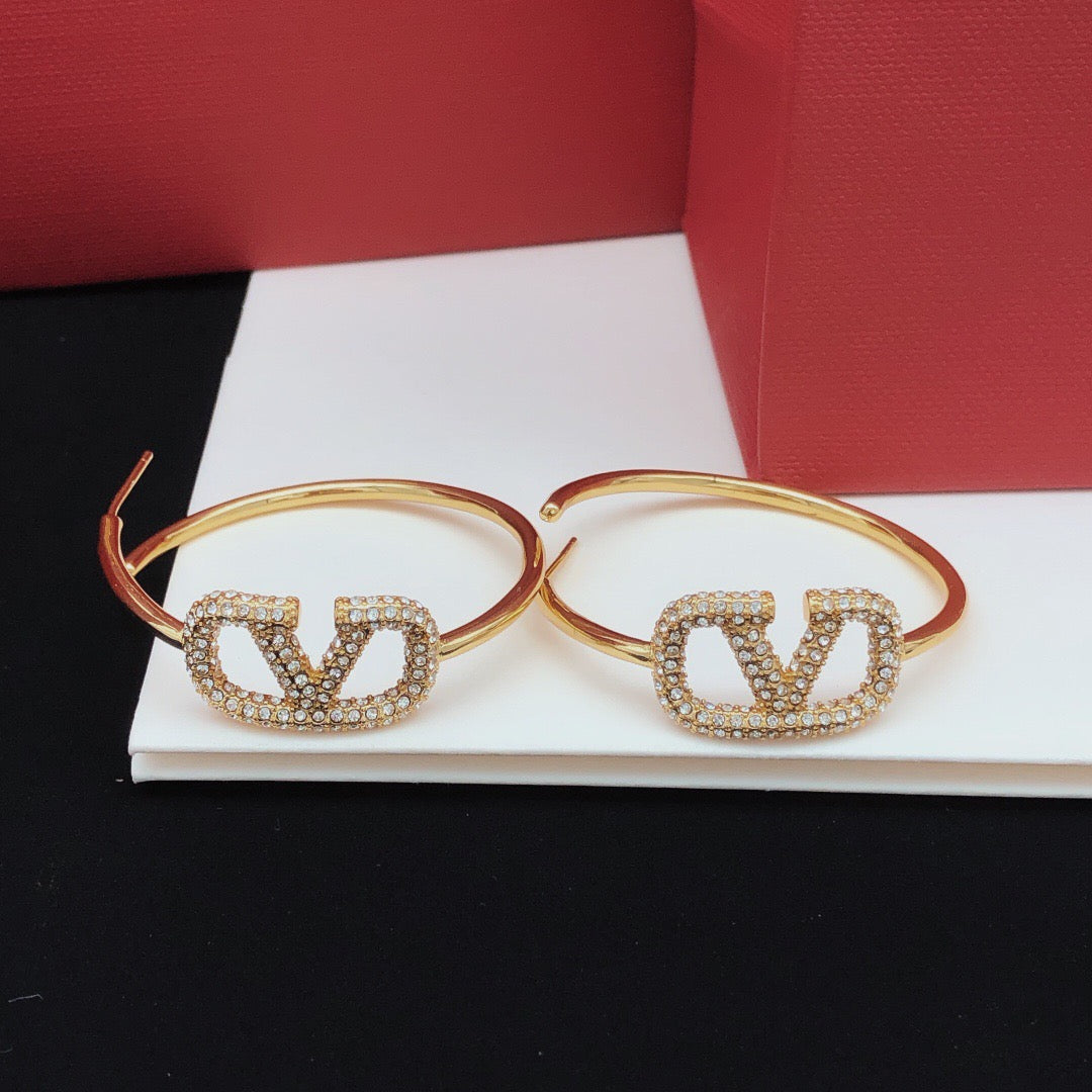 Moon Crystal-Accent Statement Earrings – Design 07 close-up view