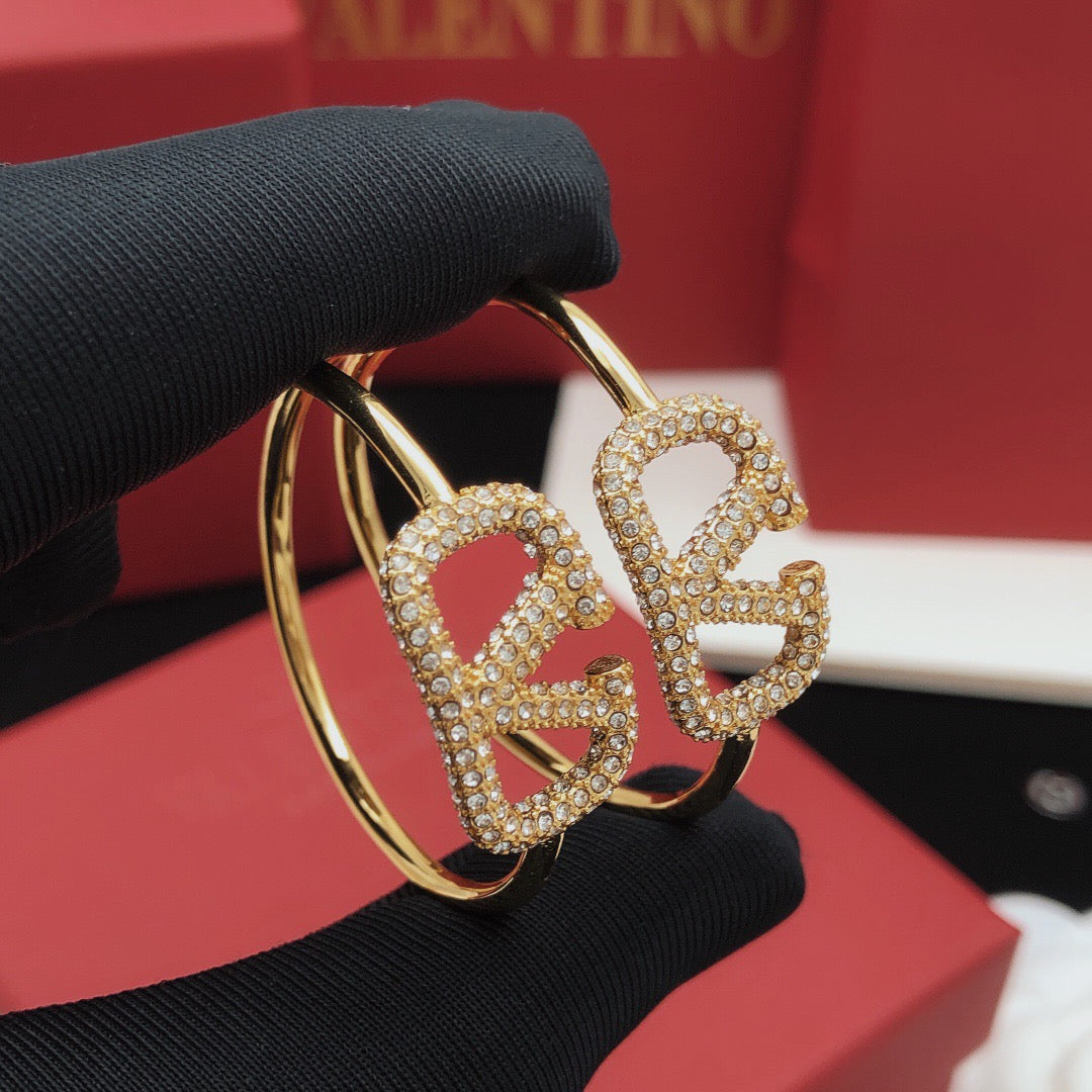 Moon Crystal-Accent Statement Earrings – Design 01 main product view