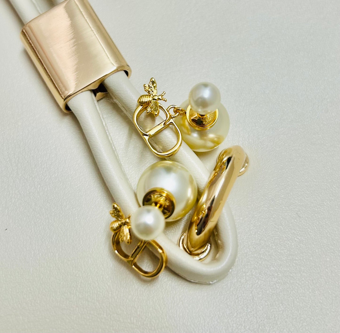 Graphic Letter Motif Statement Earrings in Polished Metal-Tone – Design 056 styled view