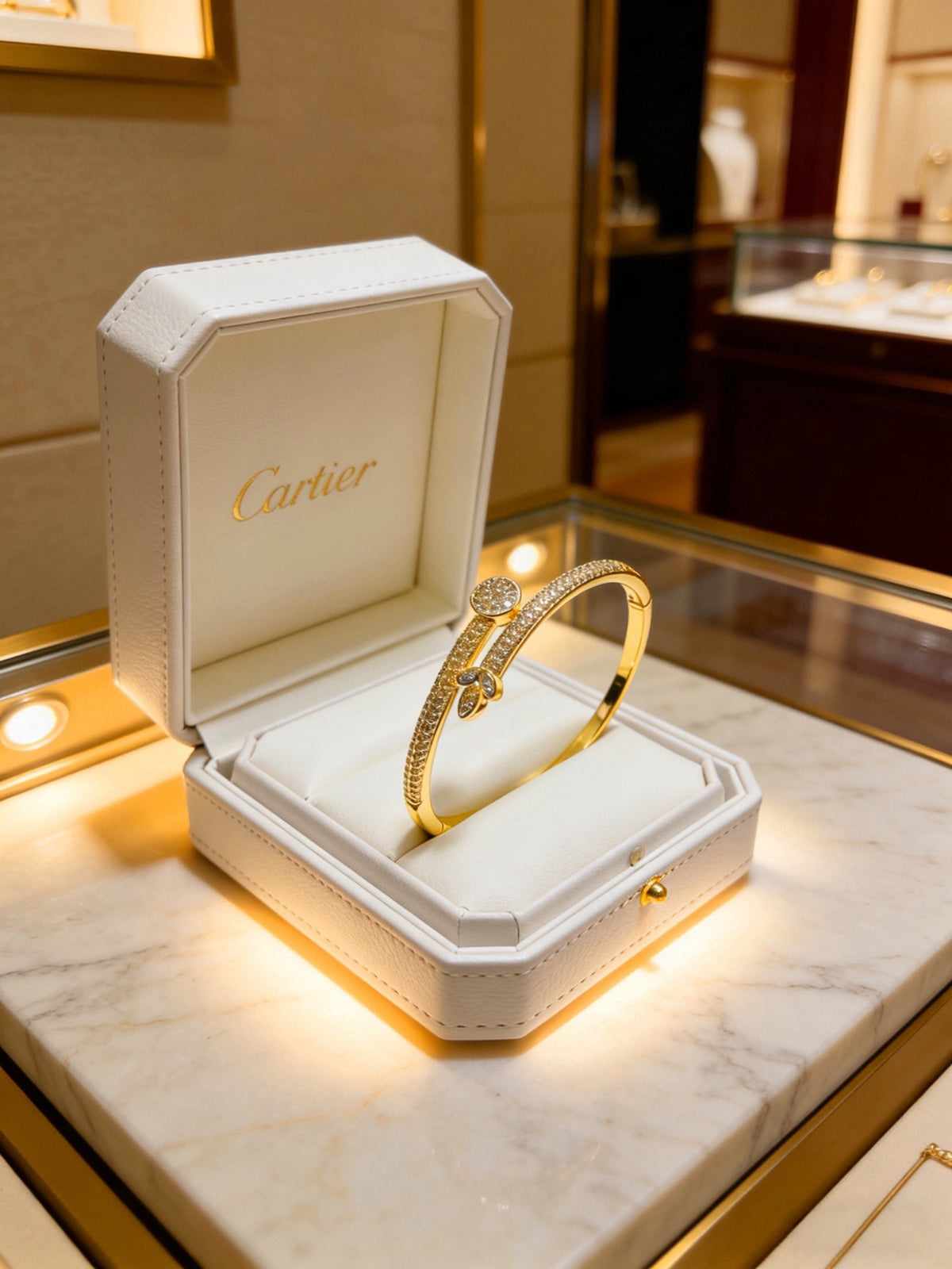 Sculptural Statement Bracelet in Gold-Tone – Design 221 front view