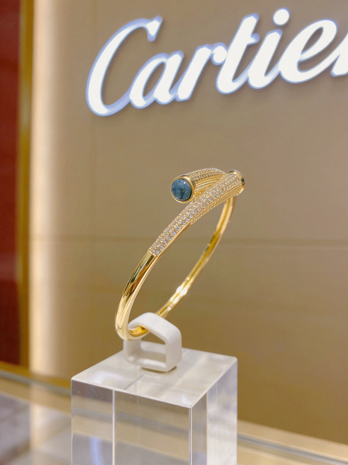 Sculptural Statement Bracelet in Gold-Tone – Design 217 styled view