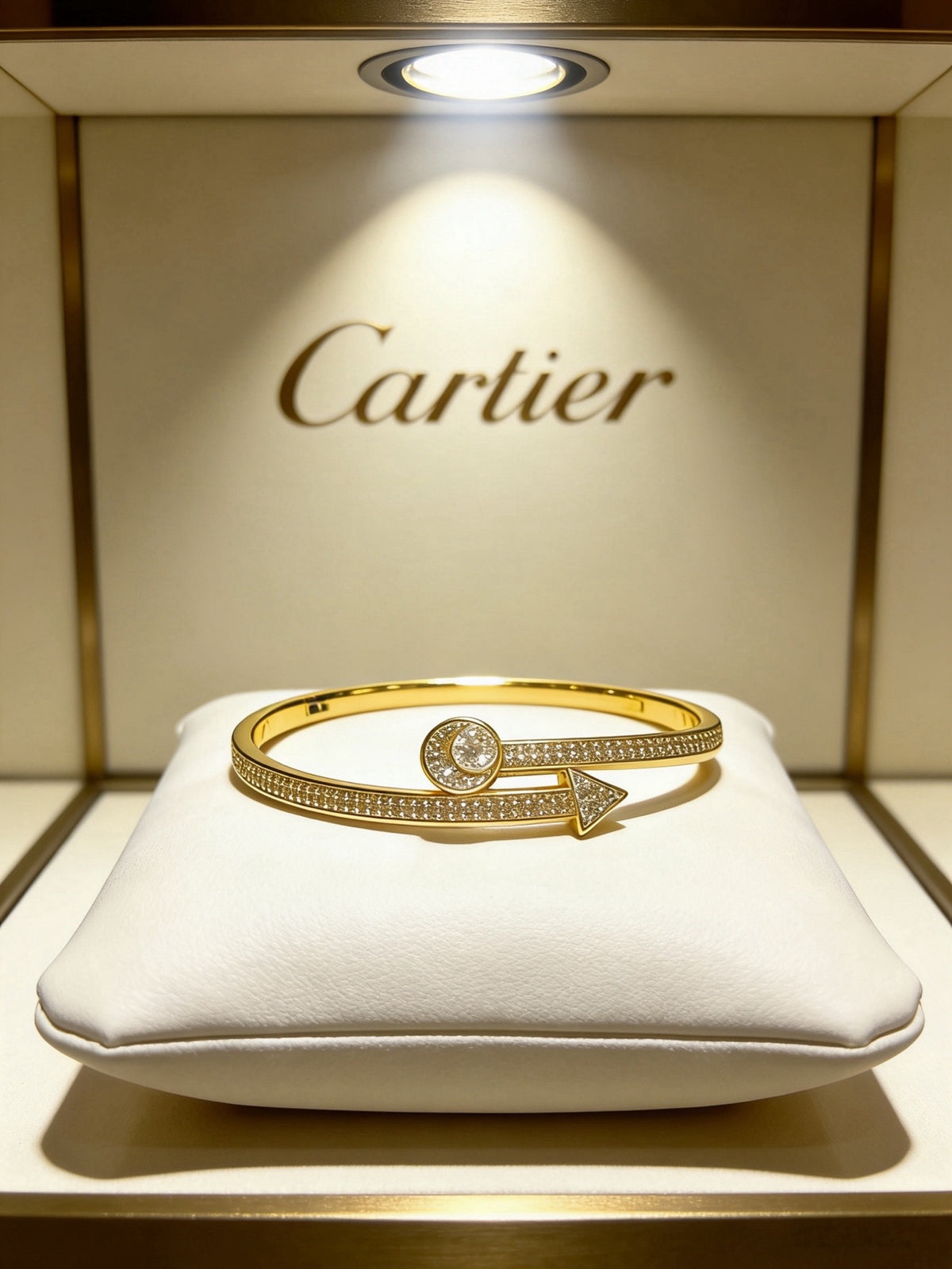 Sculptural Statement Bracelet in Gold-Tone – Design 216 front view