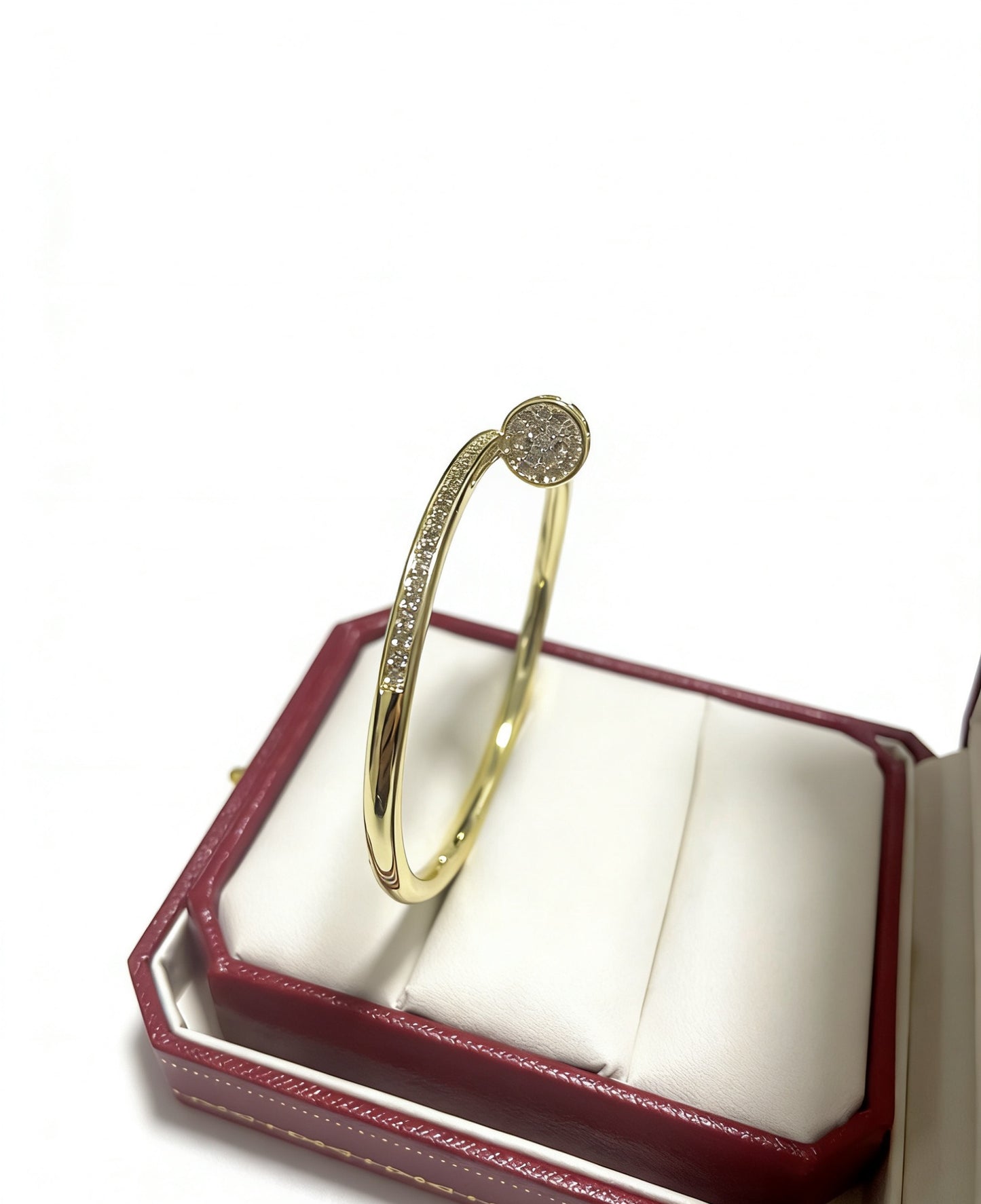 Sculptural Statement Bracelet in Gold-Tone – Design 215 side detail