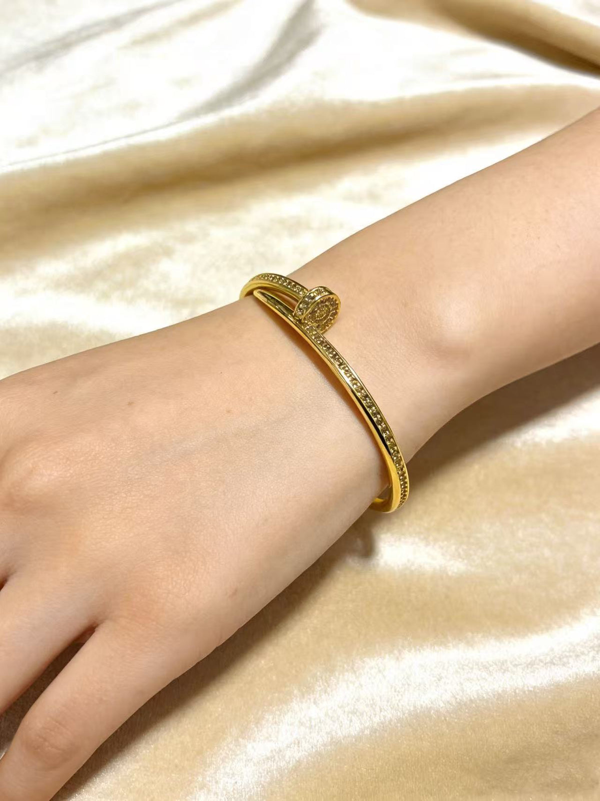 Sculptural Statement Bracelet in Gold-Tone – Design 215 main product view