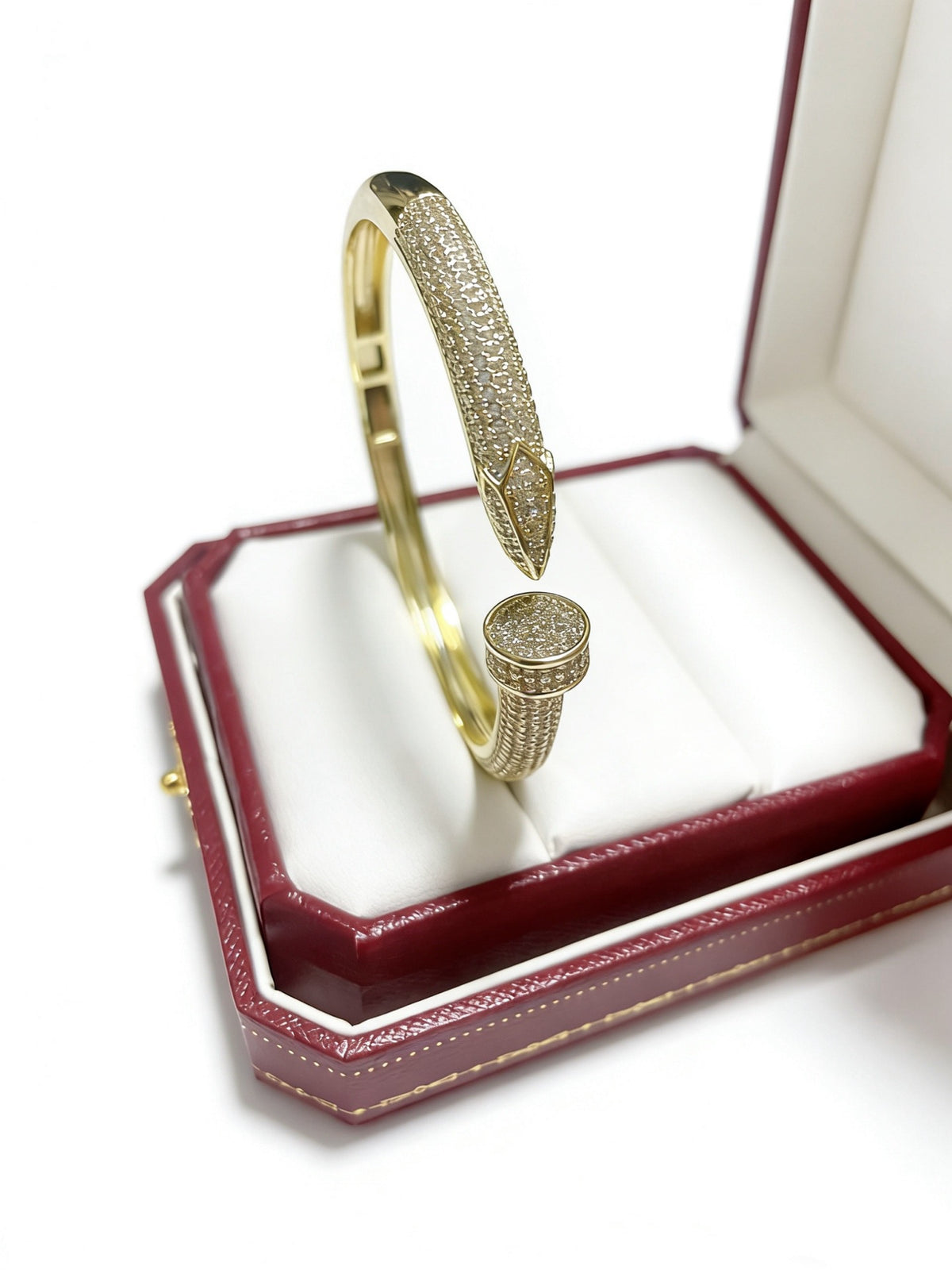 Sculptural Statement Bracelet in Gold-Tone – Design 214 styled view