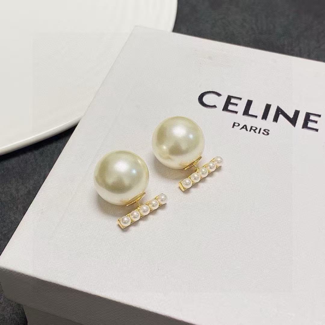 Signature Emblem Pearl-Detail Stud Earrings – Pearl Detail – Design 02 main product view