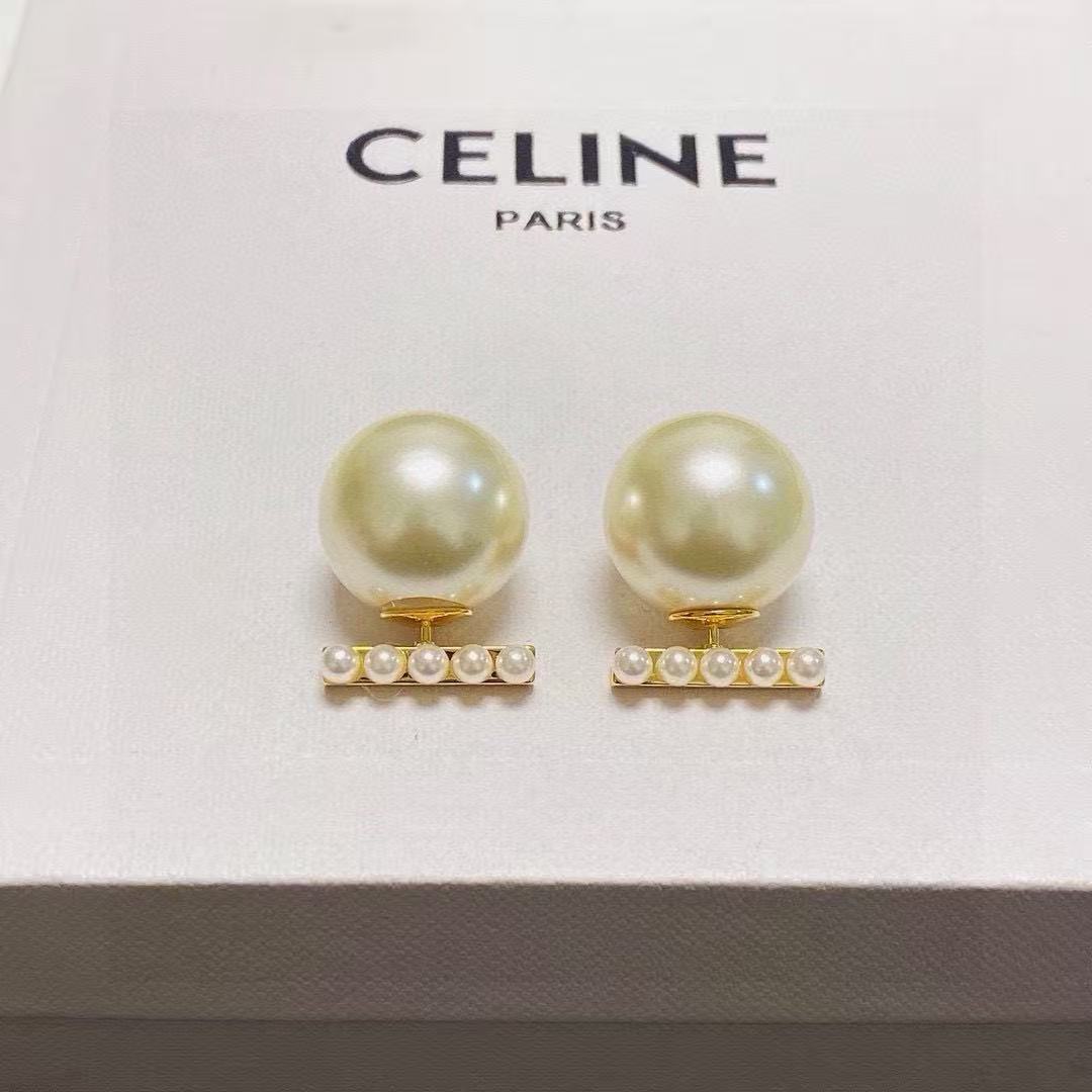 Signature Emblem Pearl-Detail Stud Earrings – Pearl Detail main product view