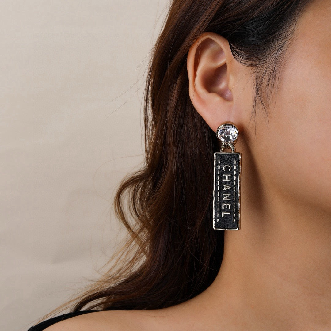 Signature Emblem Statement Earrings in Gold-Tone – Design 006 front product view