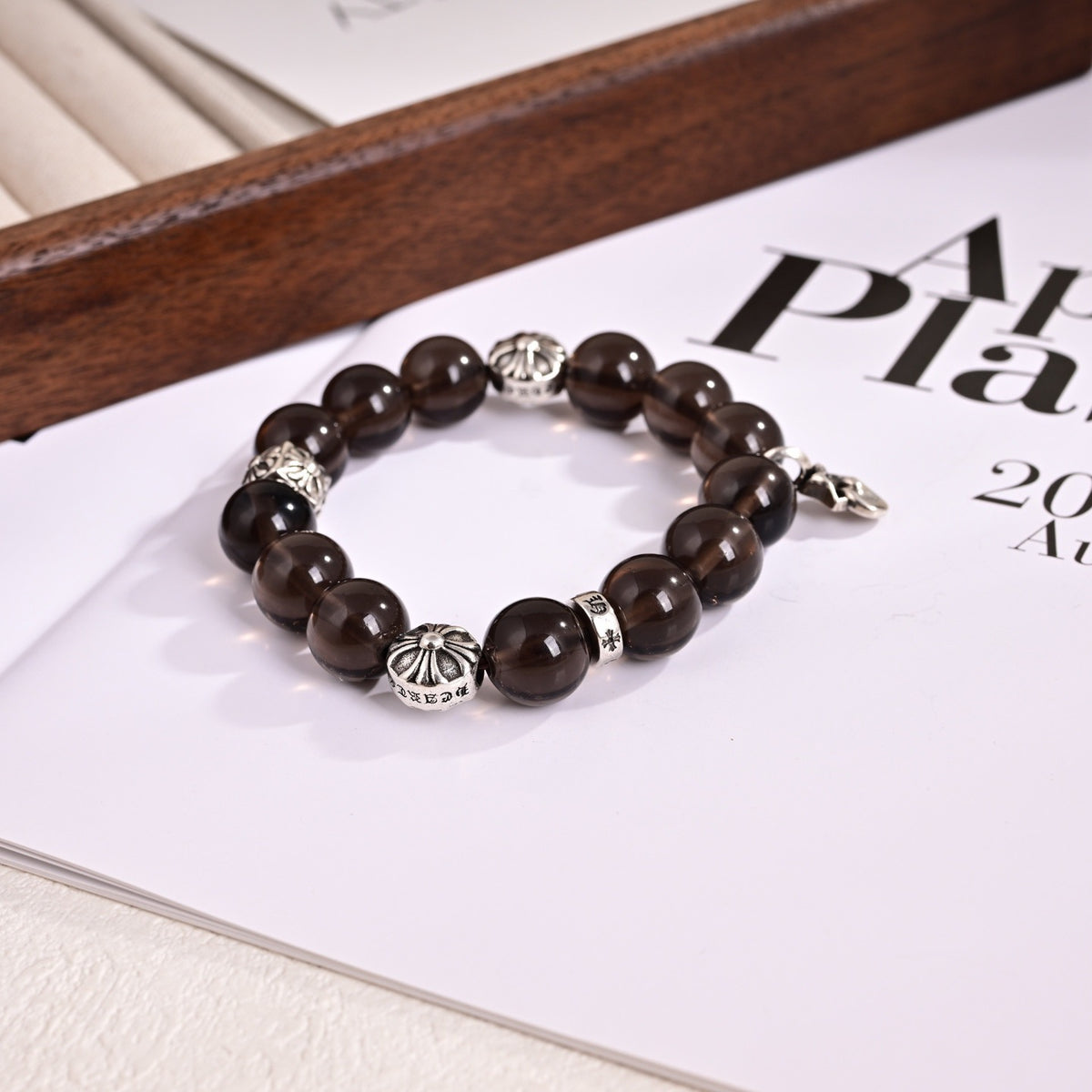 Cross Statement Bracelet in Metal-Tone – Design 22 side detail