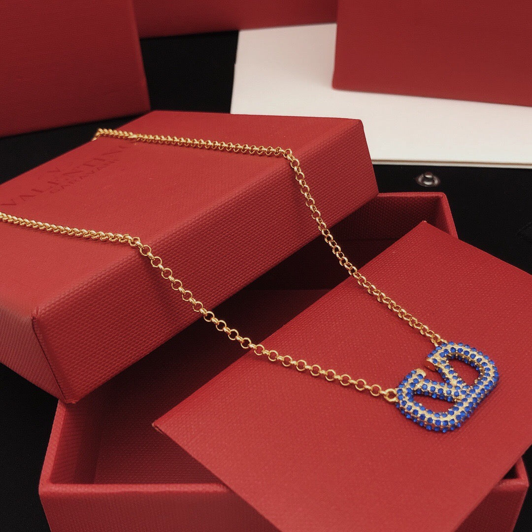 Signature Emblem Crystal-Accent Pendant Necklace – Design 05 main product view