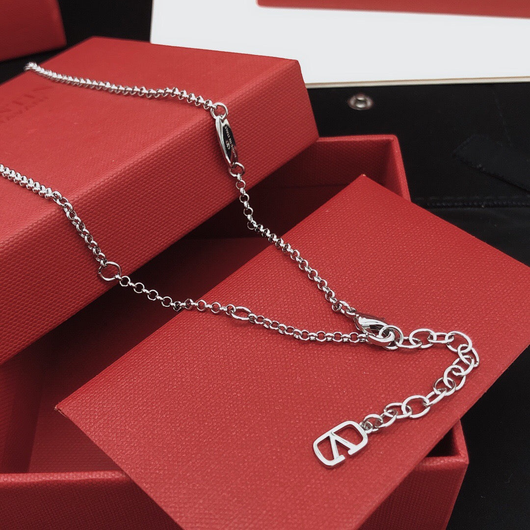 Signature Emblem Pendant Necklace in Gold-Tone – Design 06 front view