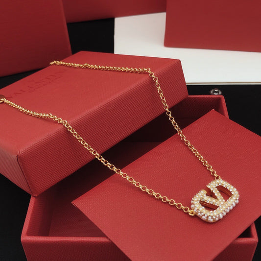 Signature Emblem Pendant Necklace in Gold-Tone – Design 12 main product view