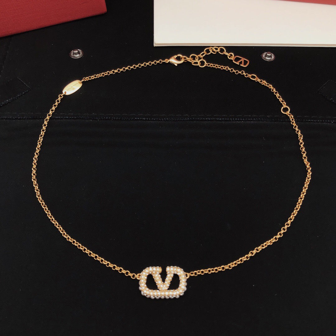 Signature Emblem Pendant Necklace in Gold-Tone – Design 12 main product view