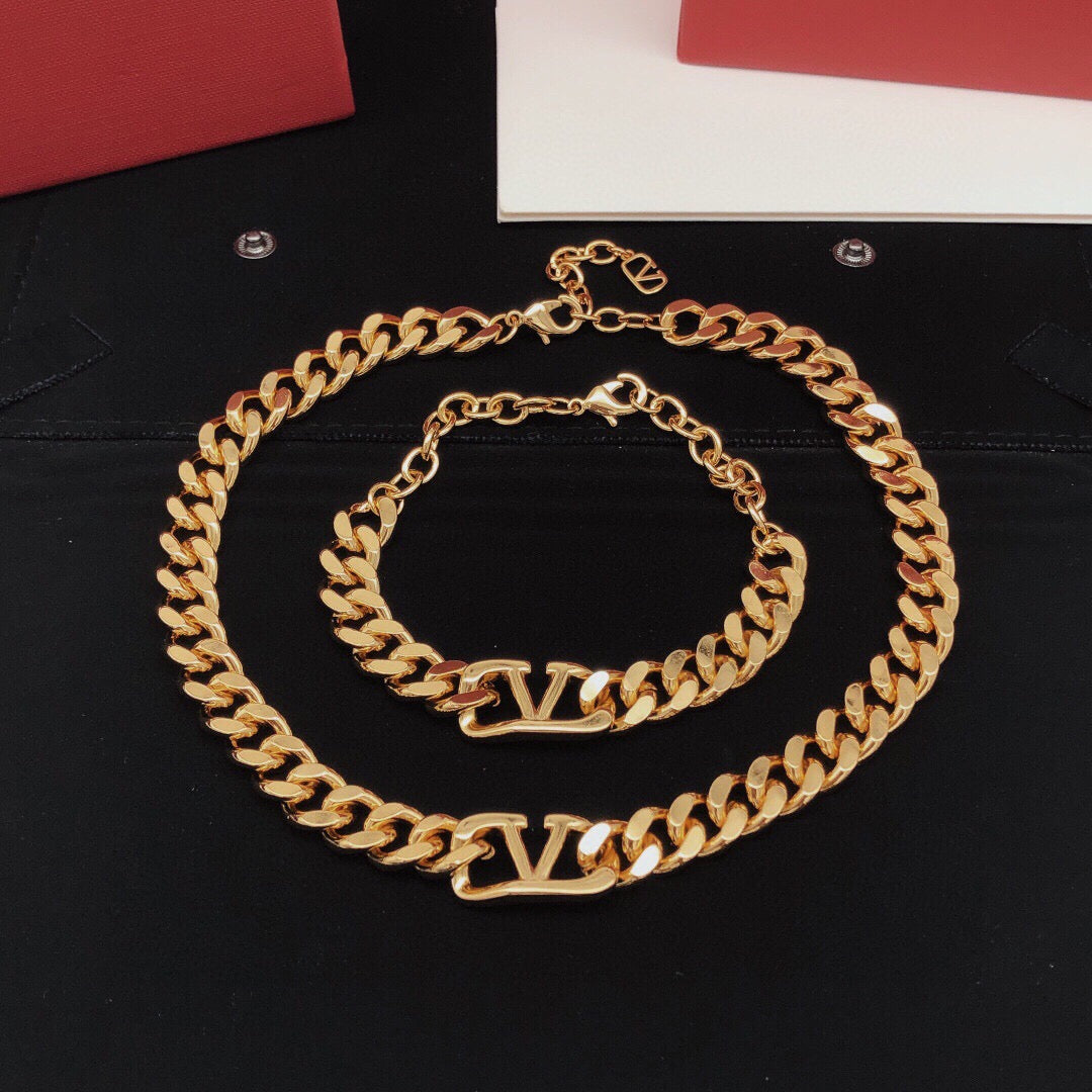Signature Emblem Pendant Necklace in Gold-Tone – Design 03 styled detail