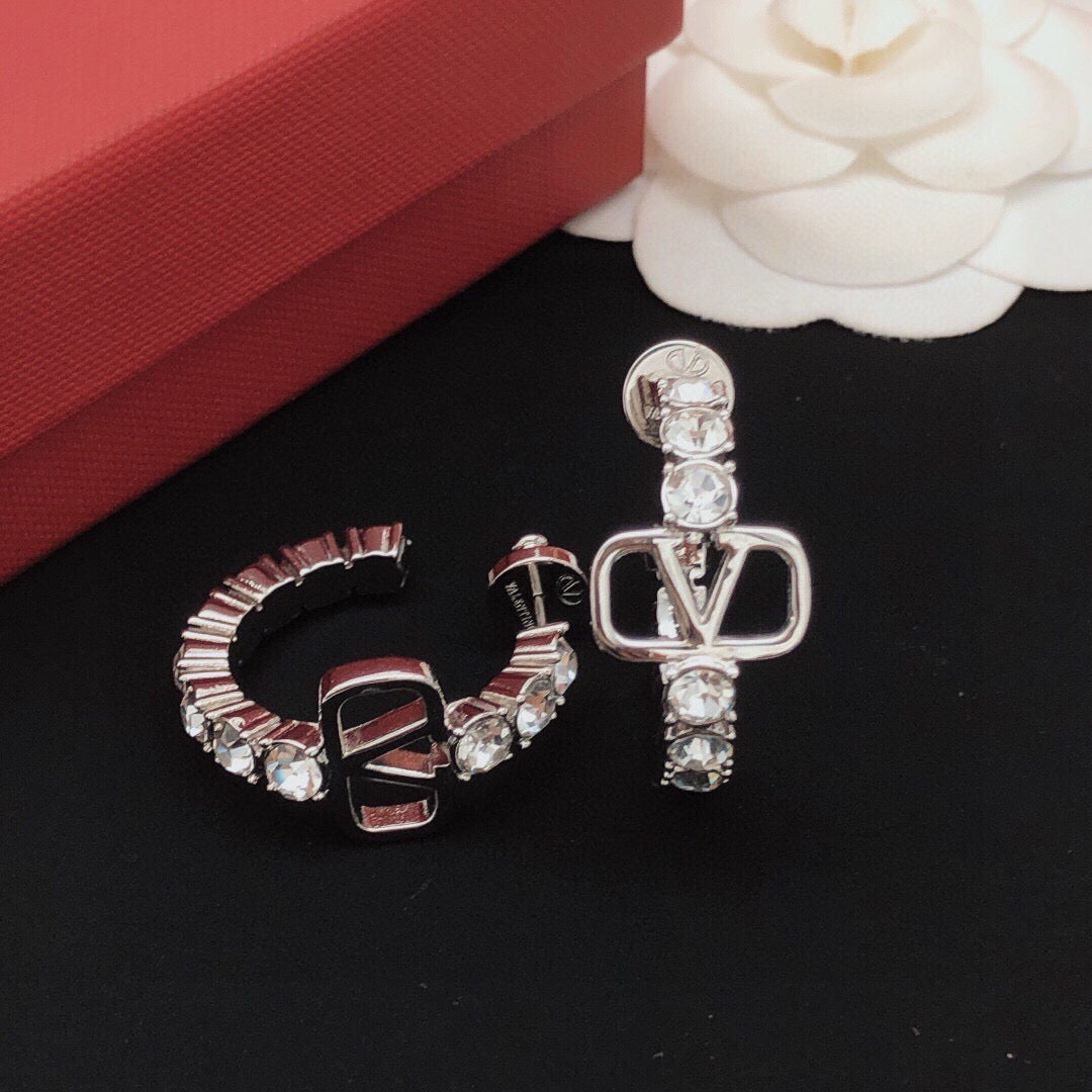 Moon Crystal-Accent Statement Earrings – Design 08 main product view