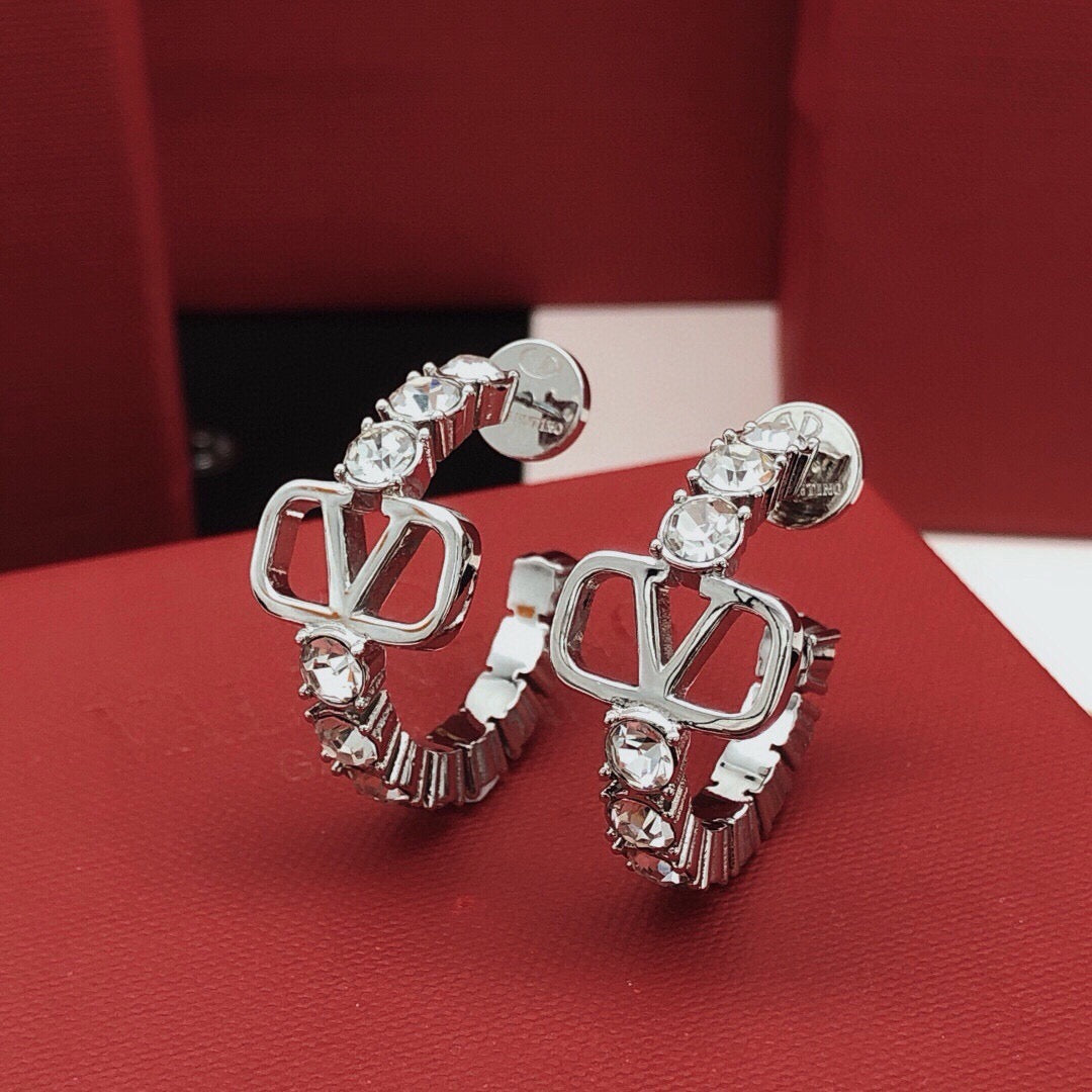 Moon Crystal-Accent Statement Earrings – Design 08 detail view