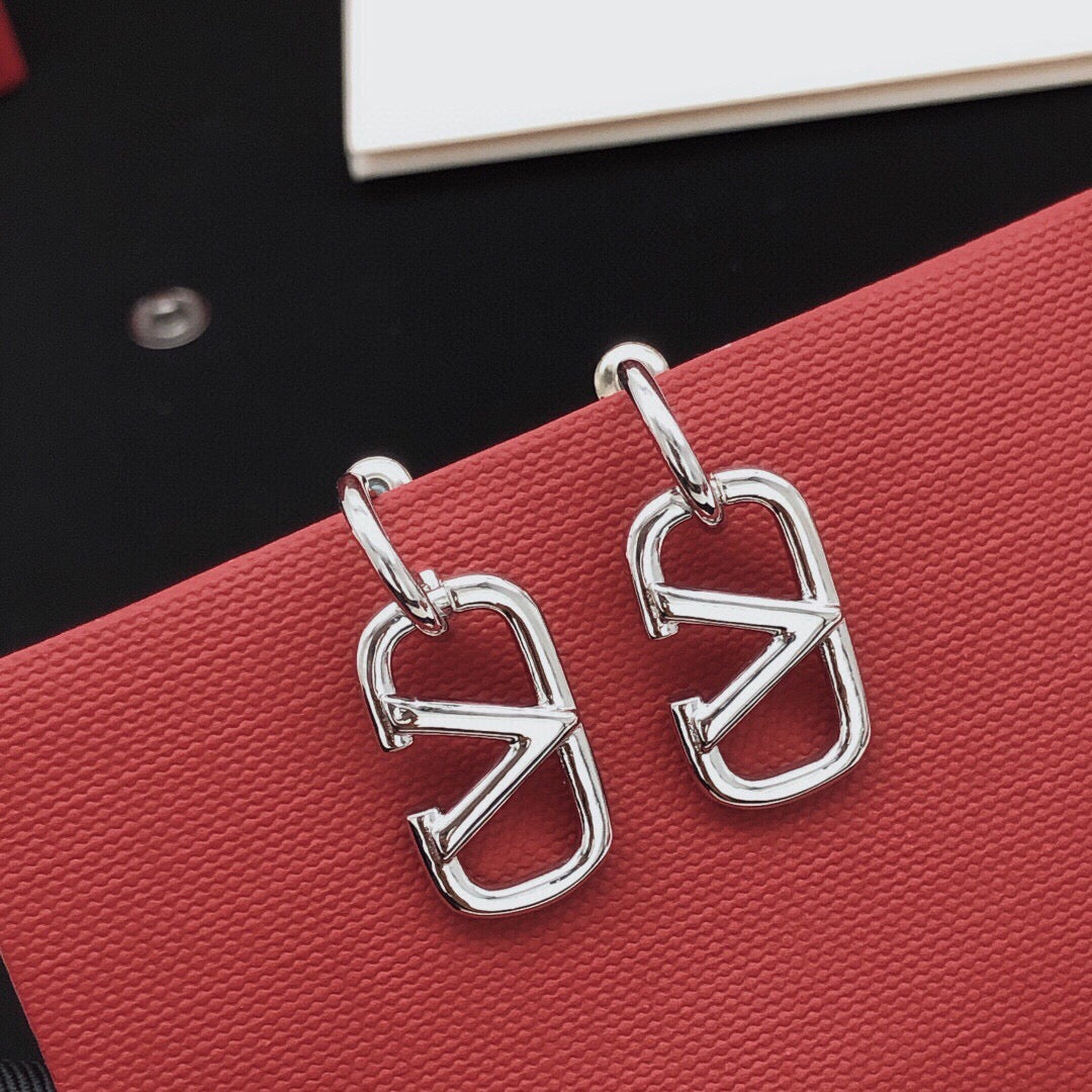 Signature Emblem Drop Earrings in Gold-Tone – Design 05 side detail