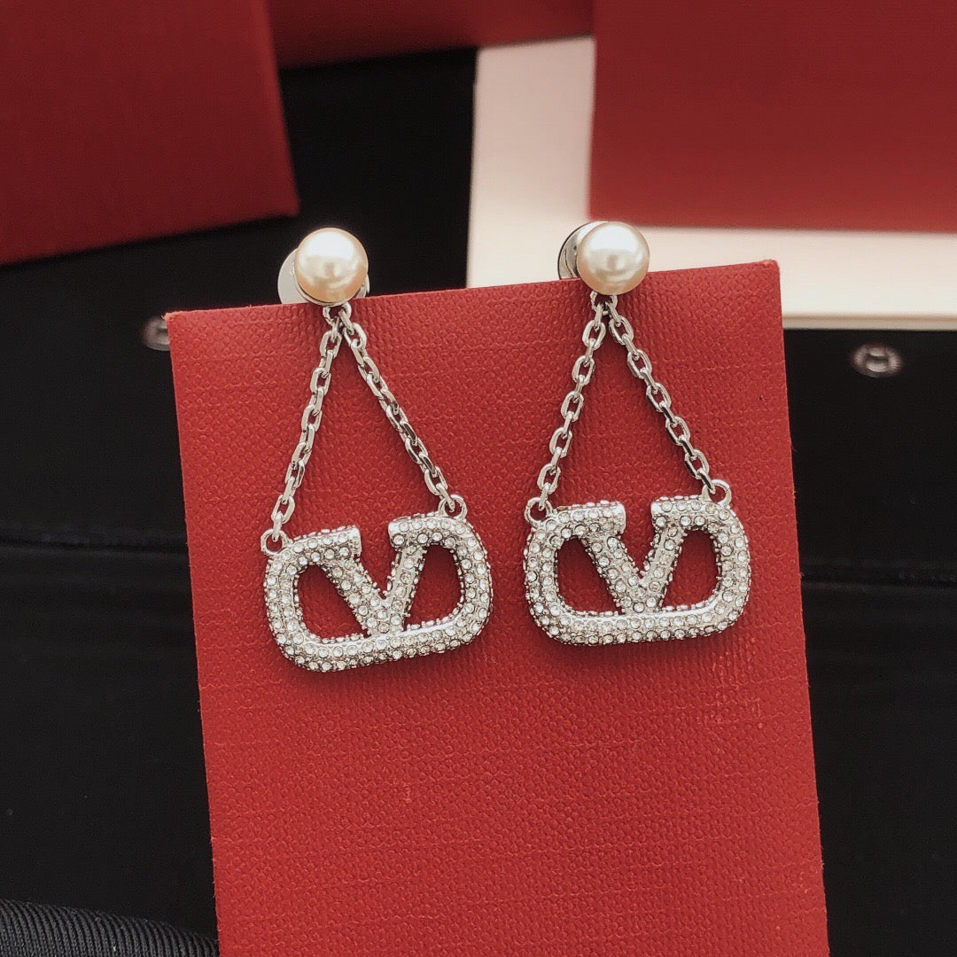 Signature Emblem Crystal-Accent Stud Earrings – Design 11 front view