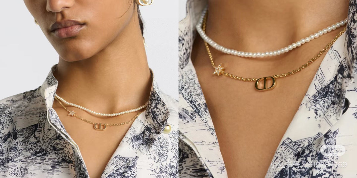 Graphic Letter Motif Pendant Necklace in Gold-Tone with Crystal-Style Accents – Design 006 close-up detail