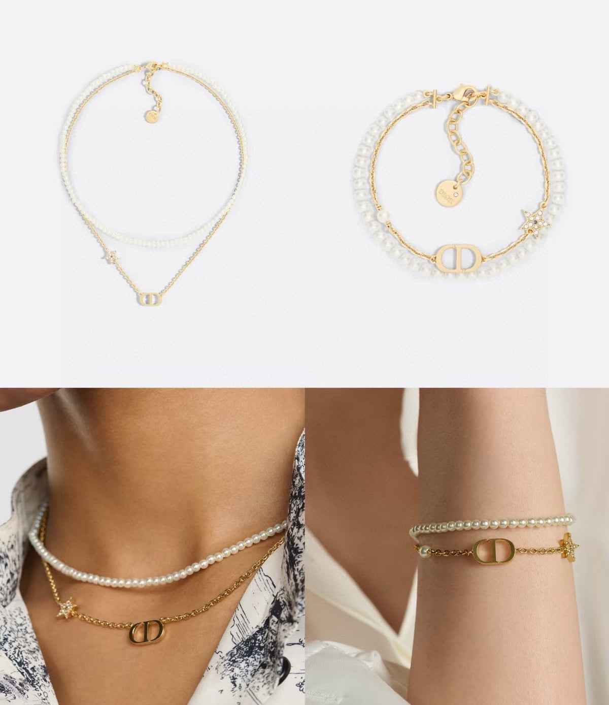 Graphic Letter Motif Pendant Necklace in Gold-Tone with Crystal-Style Accents – Design 007 detail view