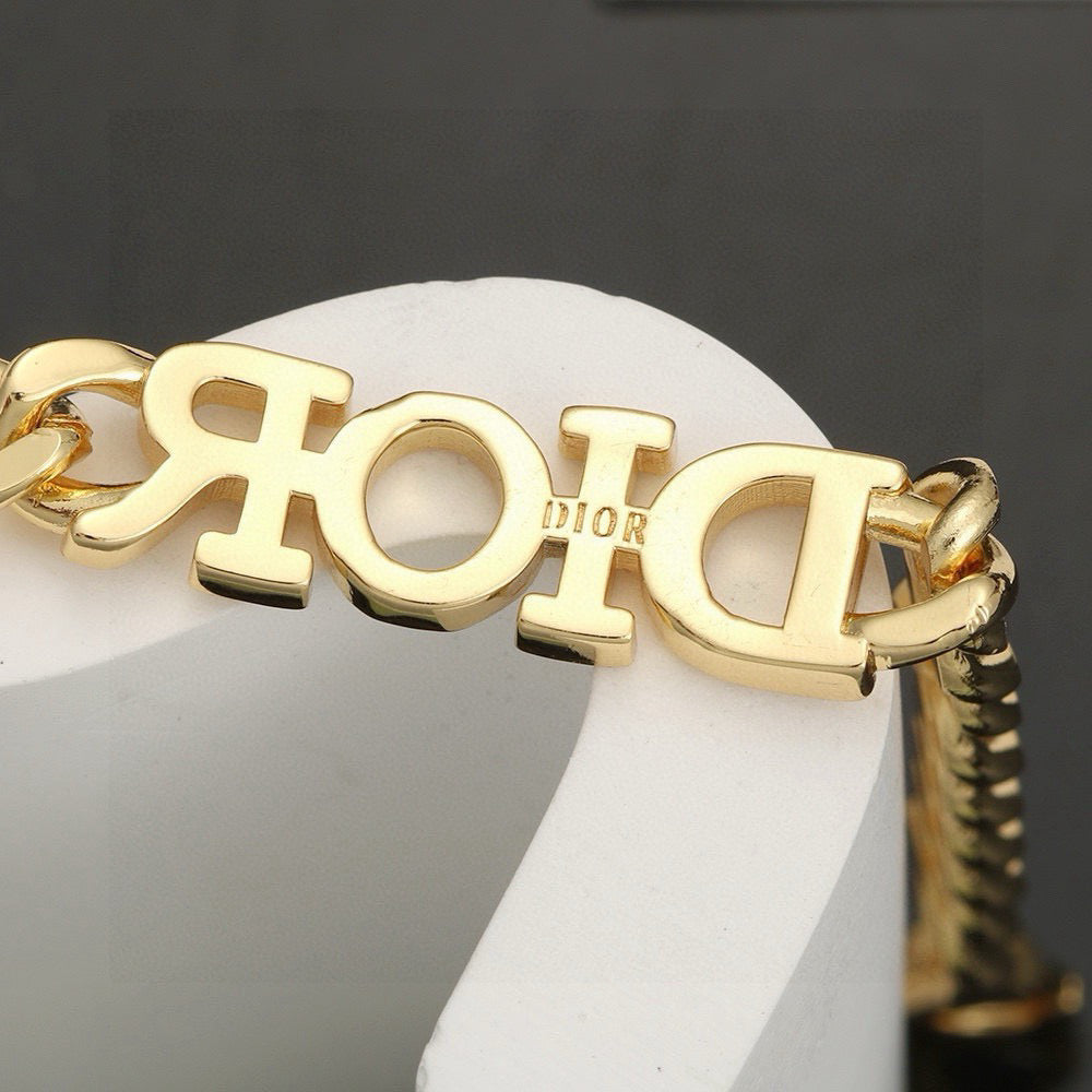 Graphic Letter Motif Pendant Necklace in Polished Metal-Tone with Vintage-Style Finish – Design 009 detail view
