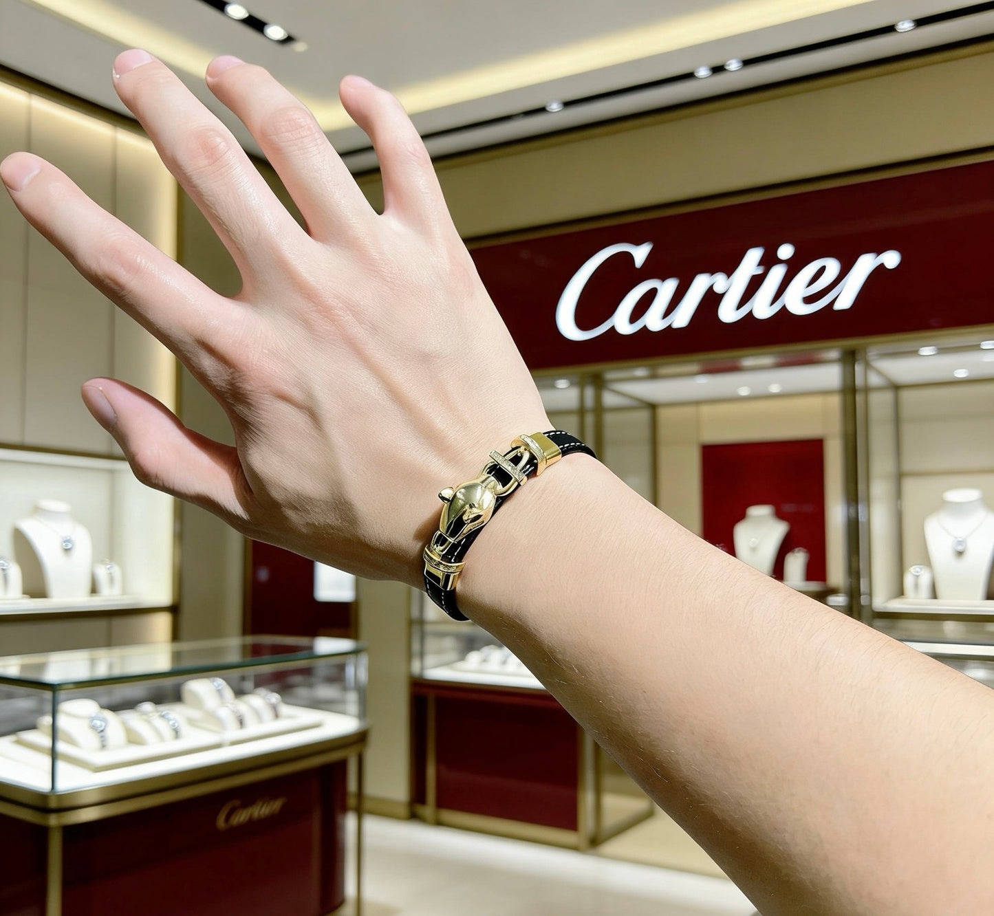 Sculptural Statement Bracelet in Gold-Tone – Design 233 front view