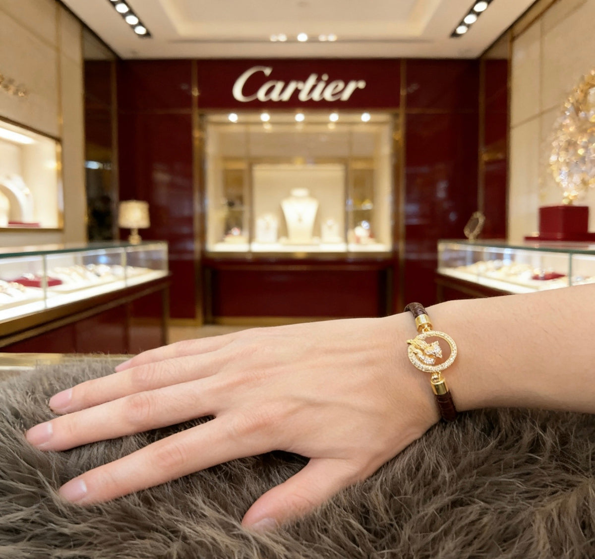 Sculptural Statement Bracelet in Gold-Tone – Design 231 detail view