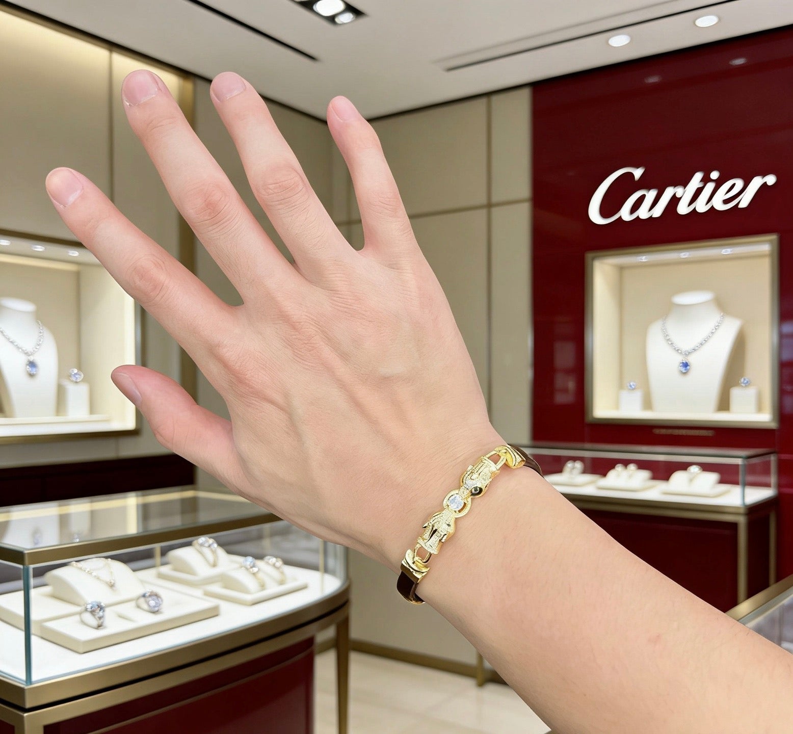 Sculptural Statement Bracelet in Gold-Tone – Design 230 main product view