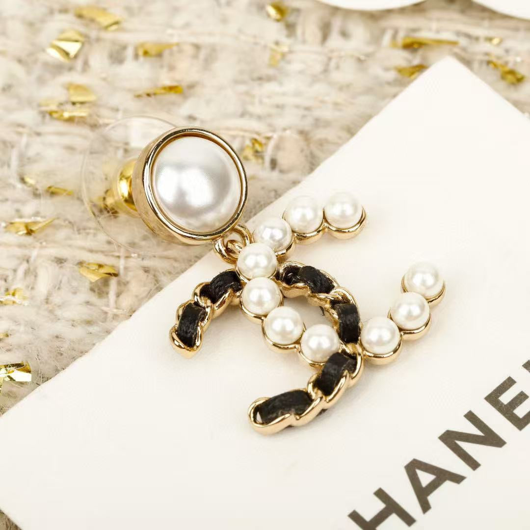 Signature Emblem Crystal-Accent Stud Earrings – Red Detail – Design 008 styled product view
