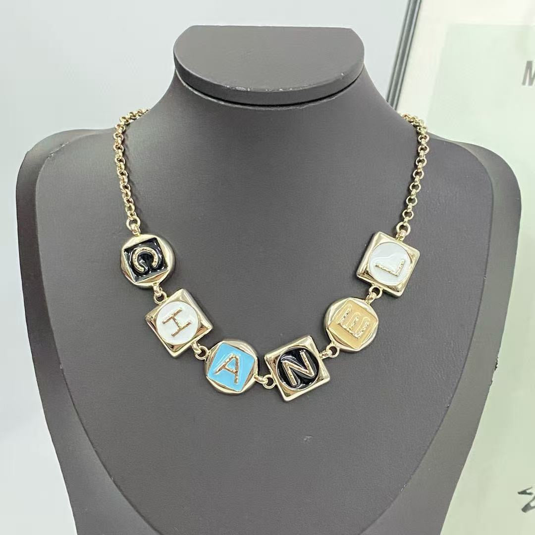 Letter Pendant Necklace in Polished Metal-Tone – Design 005 main product view