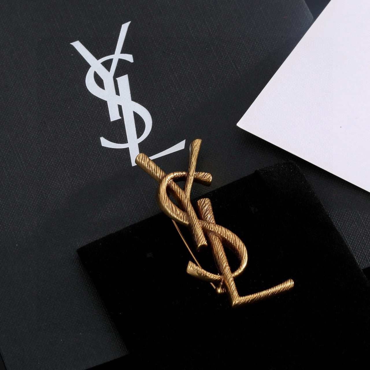 Geometric Emblem Brooch in Polished Metal-Tone – Design 006 close-up detail