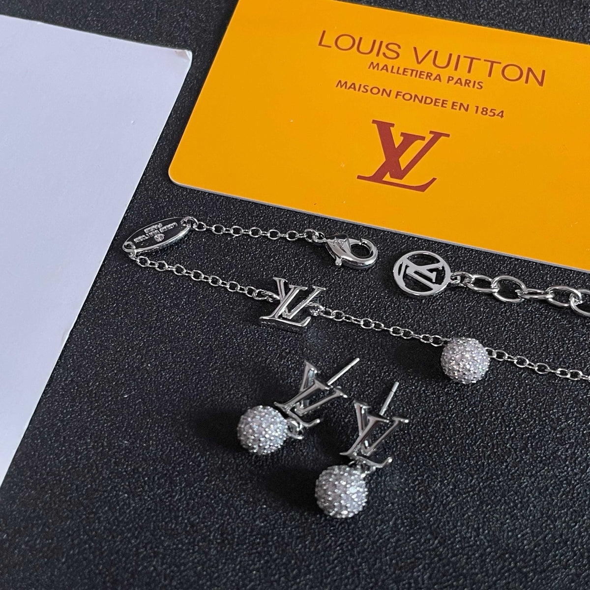Letter Emblem Bracelet in Polished Metal-Tone – Design 042 front product view