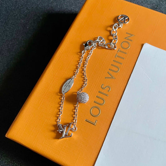 Letter Emblem Bracelet in Polished Metal-Tone – Design 046 main product view