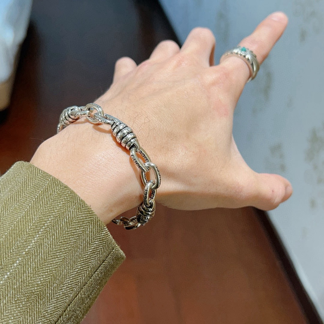 Floral Bracelet in Polished Metal-Tone – Design 021 main product view