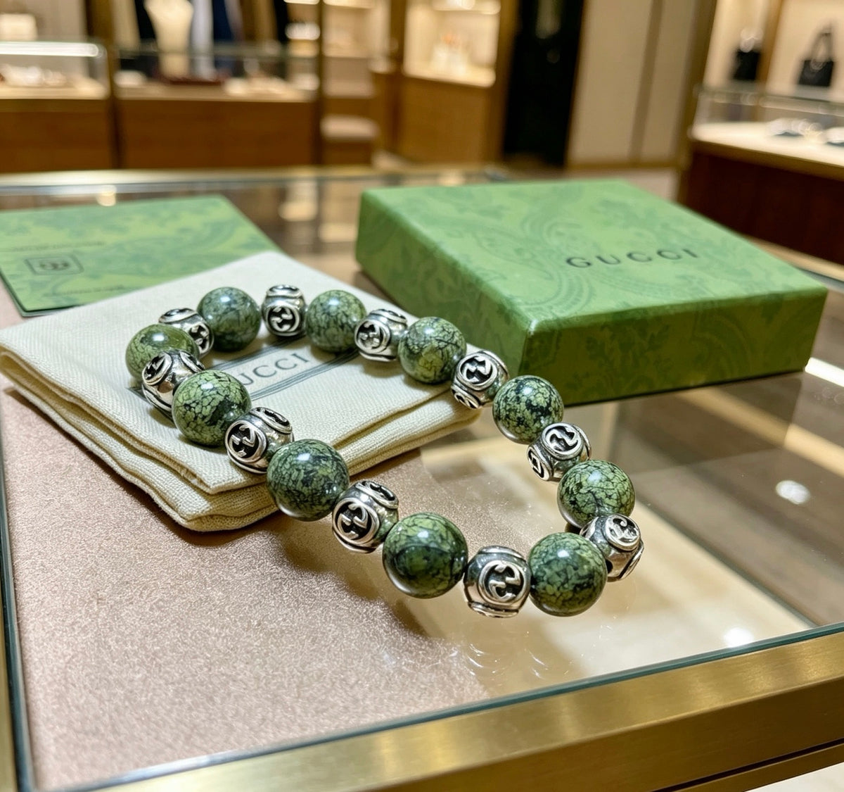 Double-G Emblem Bracelet in Polished Metal-Tone – Design 032 styled product view