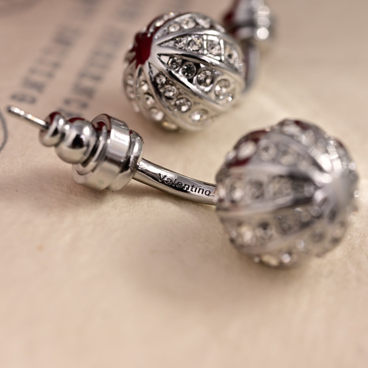 Signature Emblem Statement Earrings in Polished Metal-Tone – Design 02 close-up view