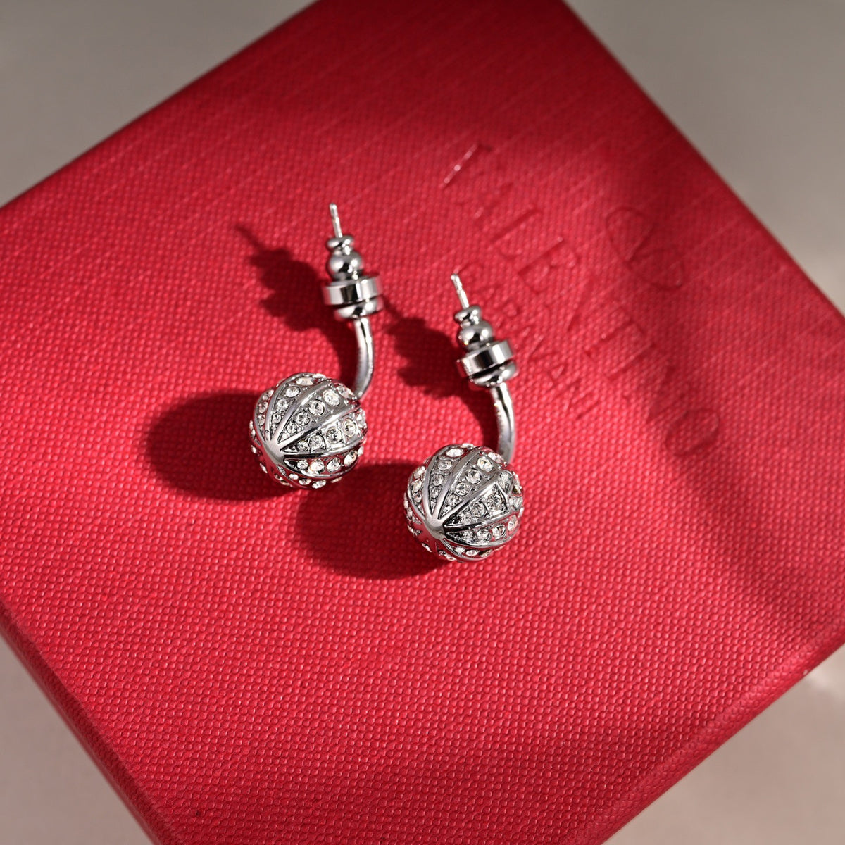 Signature Emblem Statement Earrings in Polished Metal-Tone – Design 02 front view