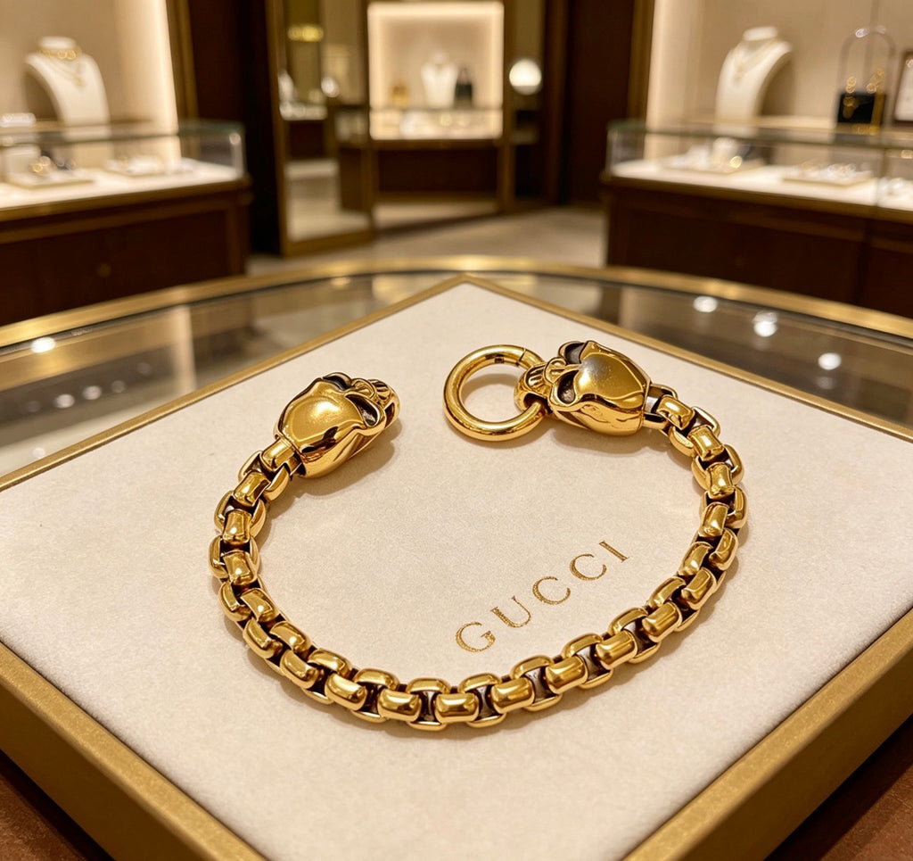Floral Bracelet in Polished Metal-Tone – Design 010 front product view