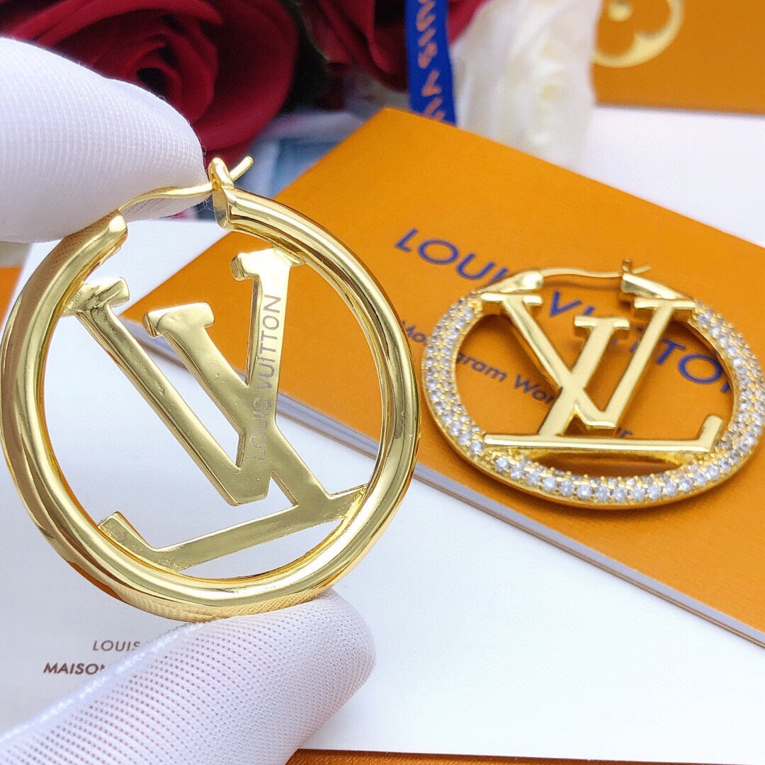 Round Statement Earrings in Silver-Tone – Silver Detail – Design 002 main product view