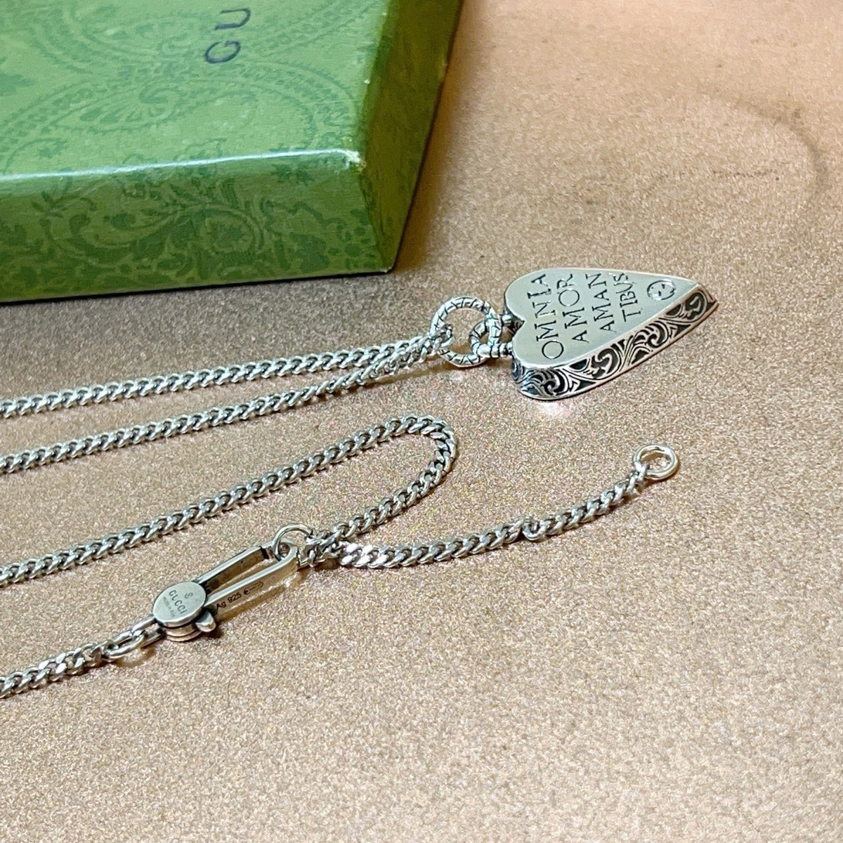 Double-G Emblem Pendant Necklace in Polished Metal-Tone – Design 111 main product view