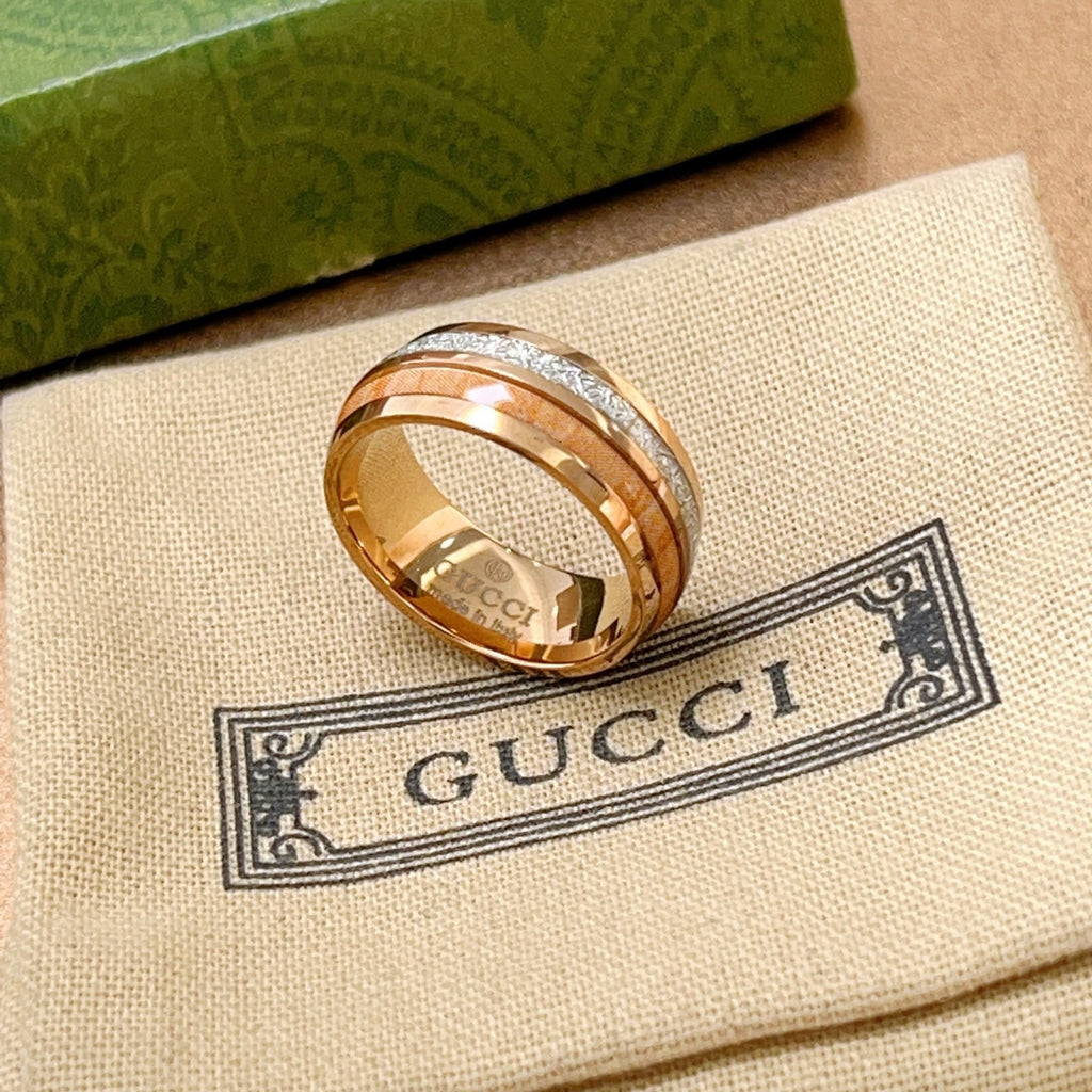 Double-G Emblem Statement Ring in Polished Metal-Tone – Design 006 main product view